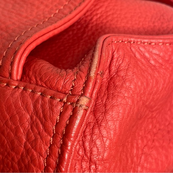 B. MAKOWSKY RED Pebbled Leather Hobo Shoulder Bag Purse - Picture 11 of 16